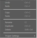 그림 10 Edit Menu 구성