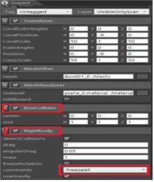 그림 138 Rigidbody 속성 변경