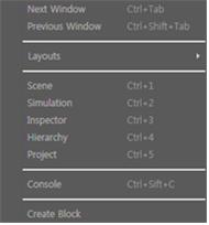 그림 14 Window Menu 구성