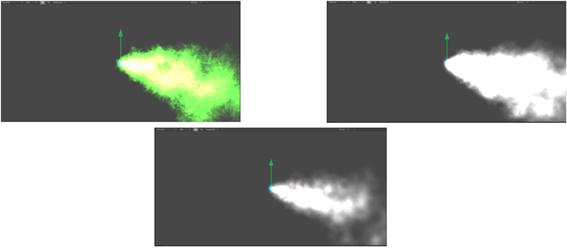 그림 57 PRESET_SMOKE 효과 및 텍스쳐 변경시 예시 화면
